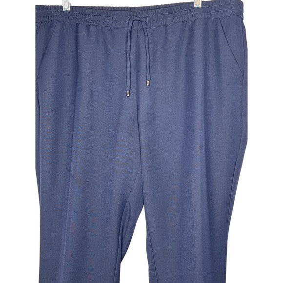 Roz & Ali women’s pants size 18 blue: in elastic waist tie stretch to pockets st - Picture 2 of 9